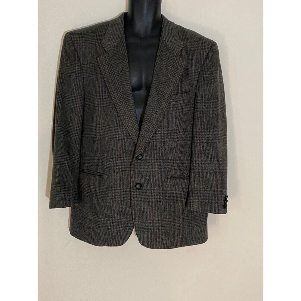 Gray‎ glen plaid Camel Hair Blazer Suit Jacket 42R